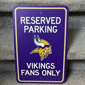 NFL Purple and Yellow Vikings Reserved Parking Sign 💜🏈
